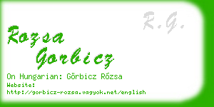 rozsa gorbicz business card